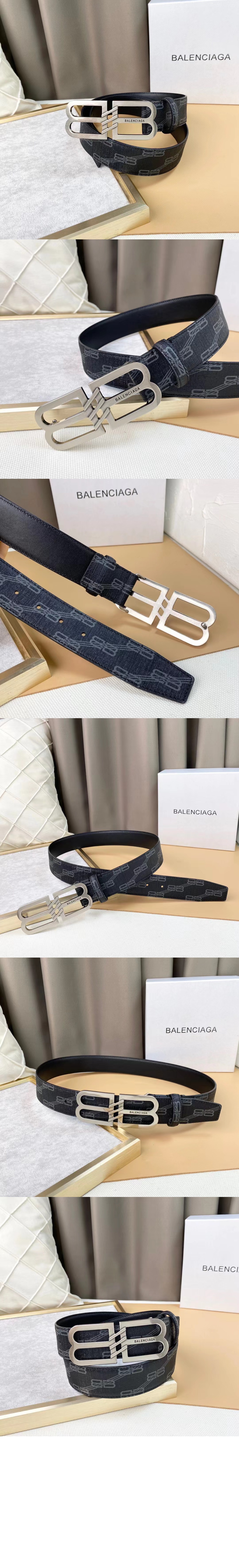 발렌시아가 BB 코팅 캔버스 벨트 703103