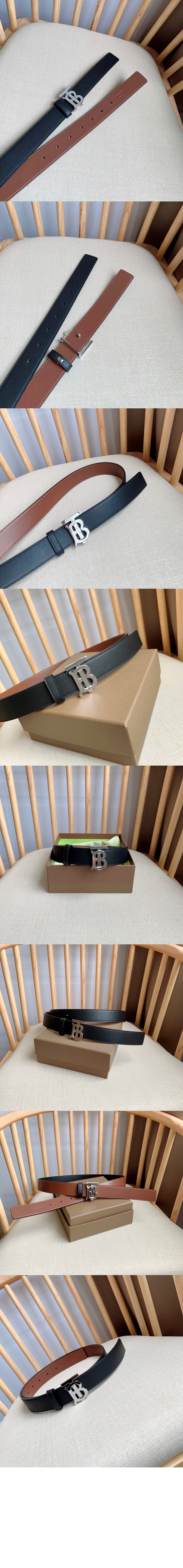 버버리 리버시블 레더 TB 벨트 80666501