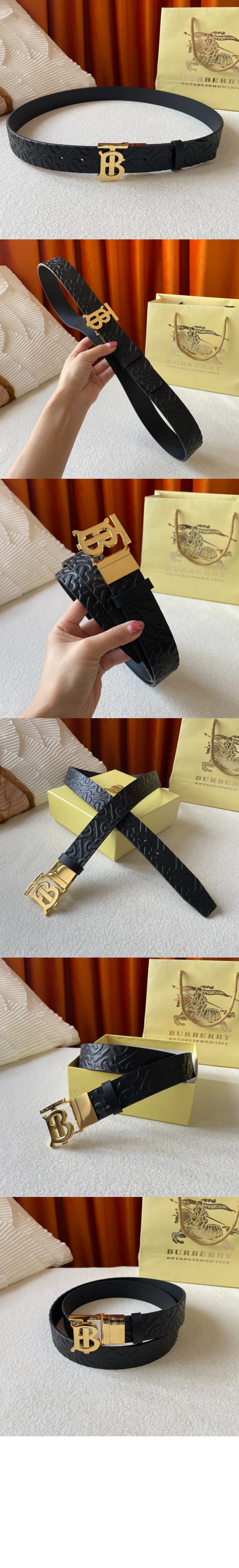 버버리 TB 로고 패턴 벨트 80156051