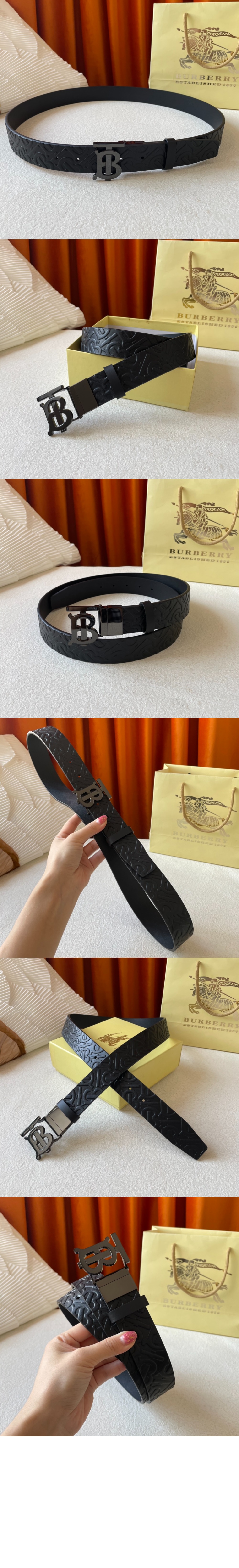 버버리 TB 로고 패턴 벨트 80156051