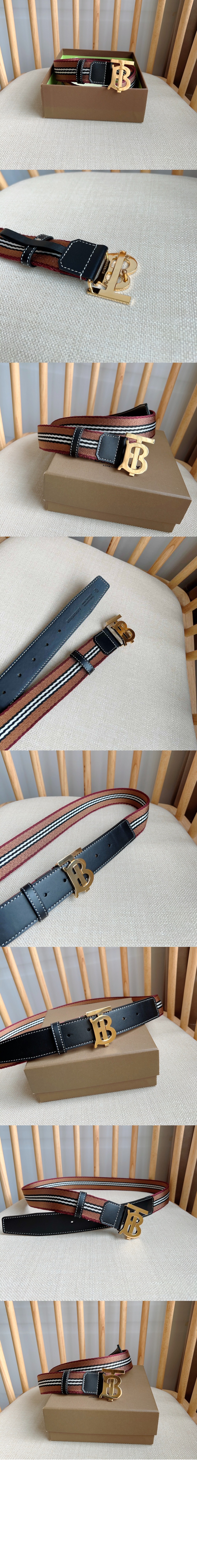 버버리 스트라이프 위빙 벨트 80629081