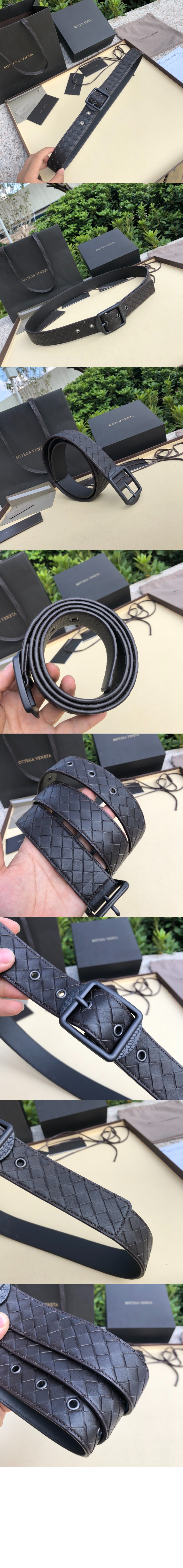 보테가베네타 클래식 위빙 소가죽 벨트 482669