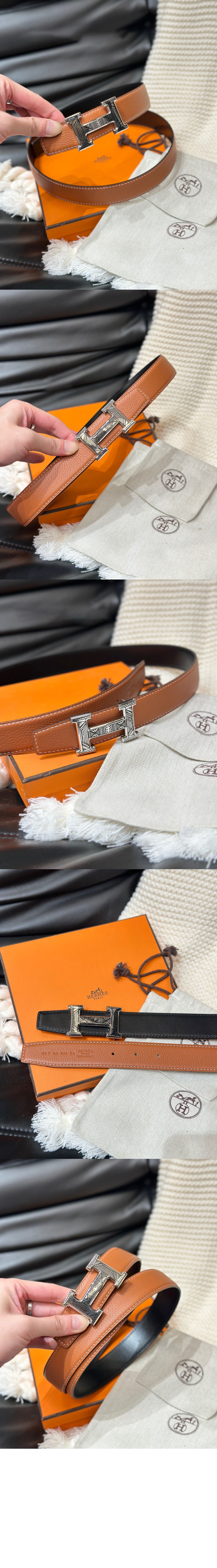 에르메스 양면 가죽 벨트