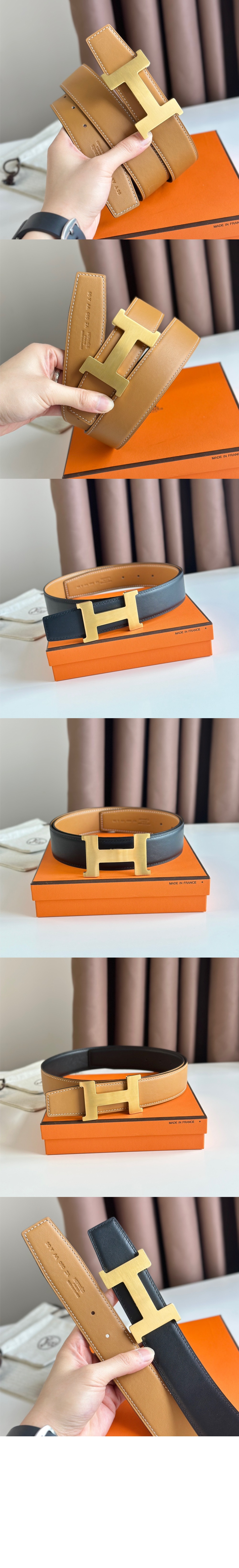 에르메스 양면 가죽 벨트