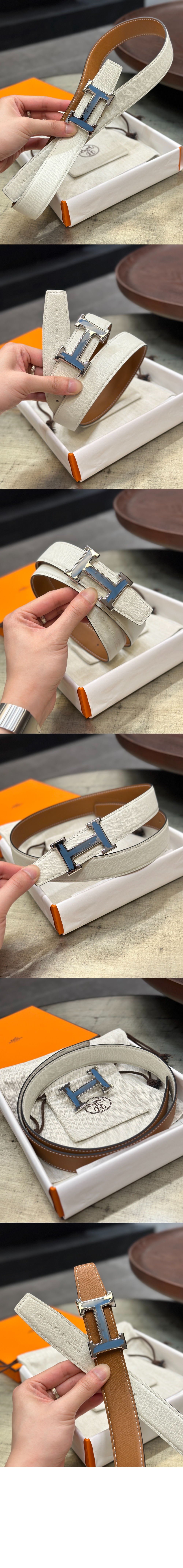 에르메스 양면 가죽 벨트