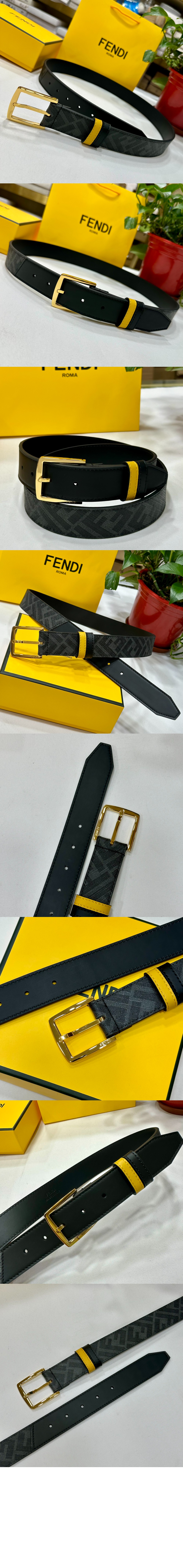 펜디 로고 레터링 프린트 벨트 7C049