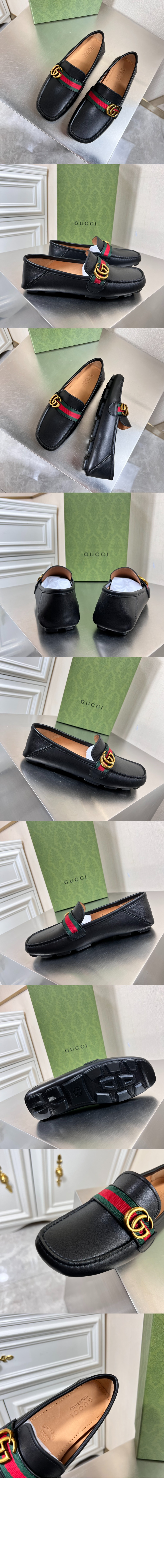 구찌 가죽 있는 웹이 드라이버 450891