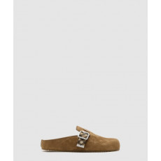 버버리 체크 스웨이드 어친 클로그 81133931