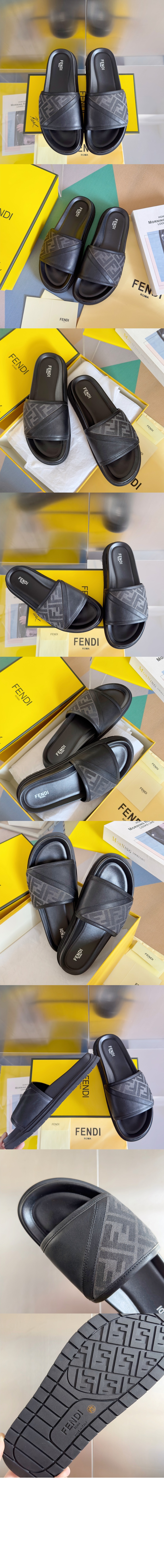 펜디 FF 가죽 슬라이드 7X1674