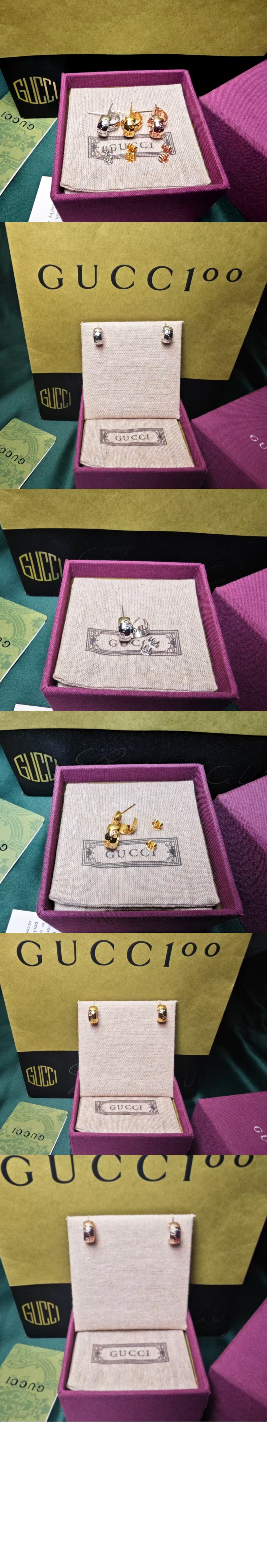 구찌 아이콘 18K GG 후프 귀걸이 804361