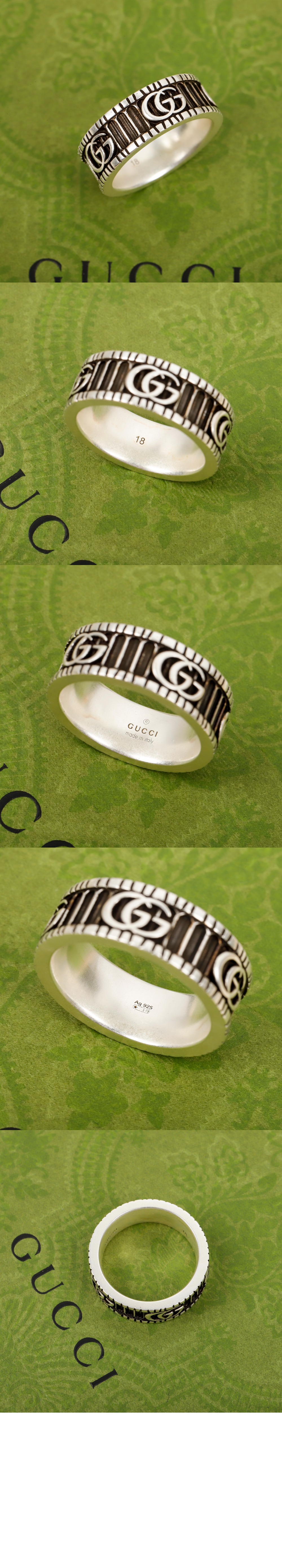 구찌 더블 G 디테일의 실버 반지 551899