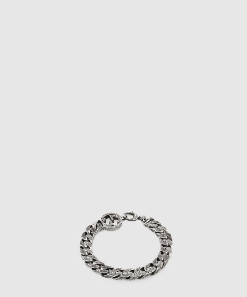 구찌 인터로킹 G 실버 체인 팔찌 454285