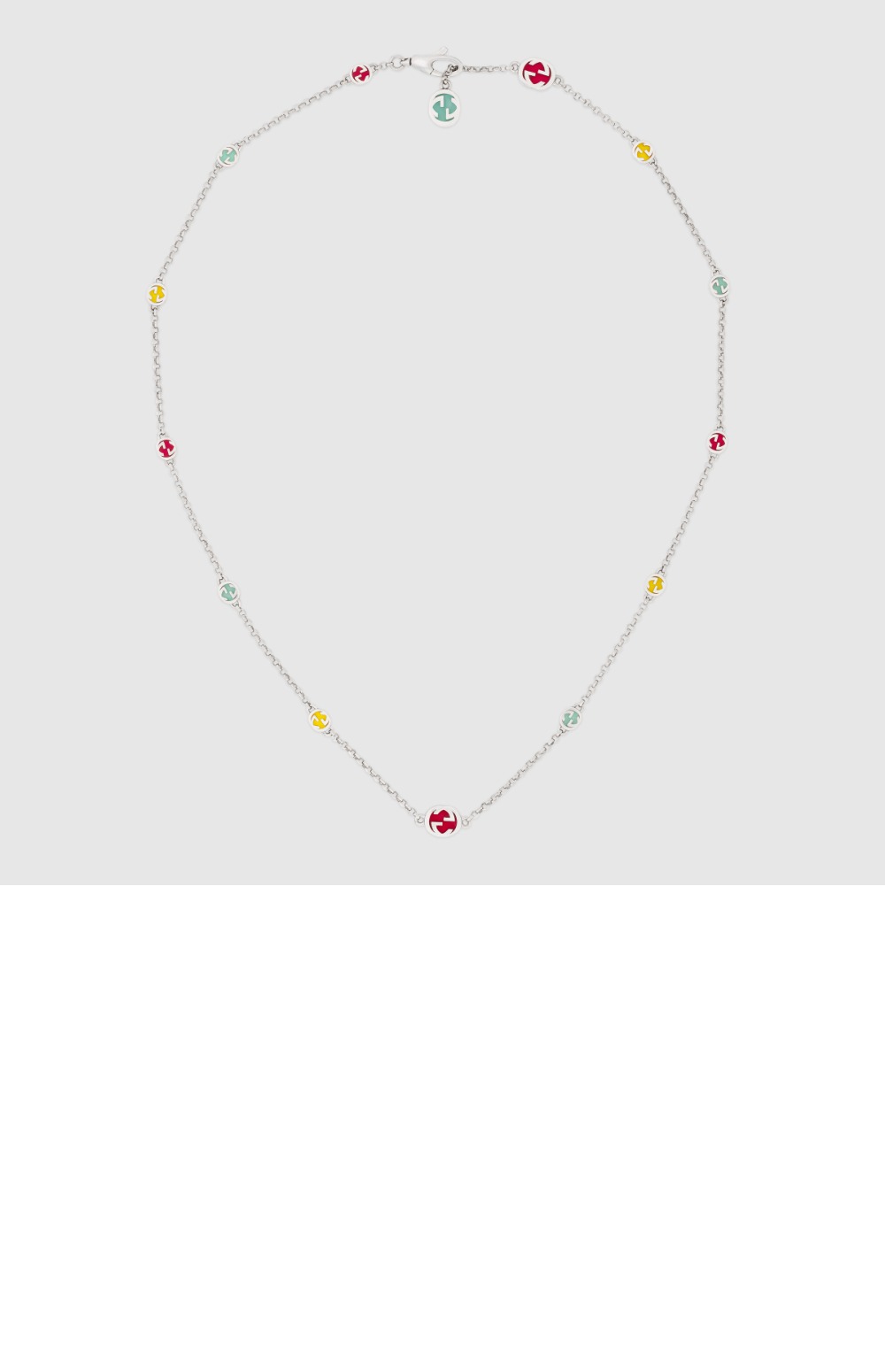 구찌 멀티컬러 에나멜 인터로킹 G 목걸이 728953