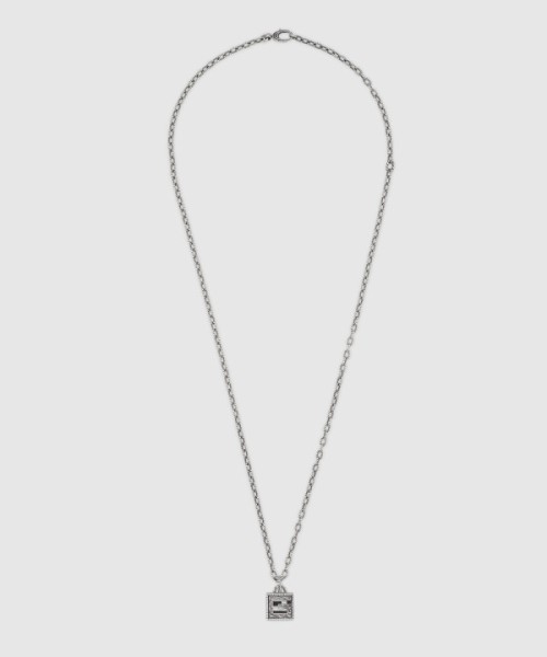 구찌 스퀘어 G 십자가 장식의 실버 목걸이 55276
