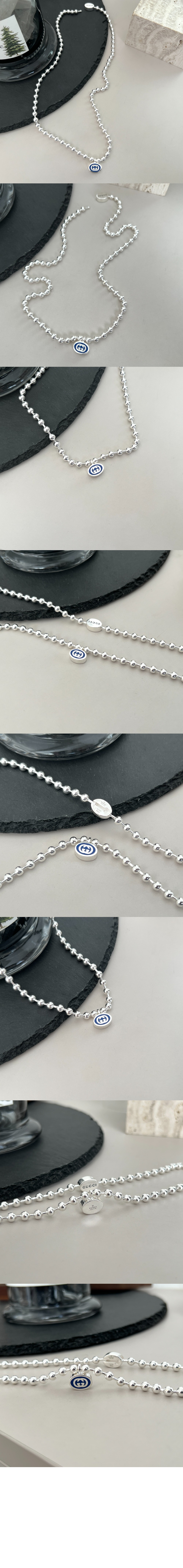 구찌 인터로킹 G 볼 체인 목걸이 753438