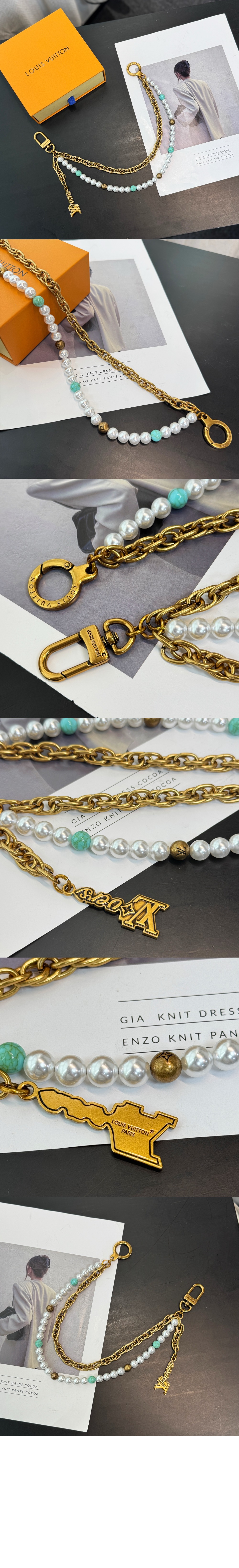 루이비통 펄 (Pearls) 체인 벨트 & 백 참 M02097