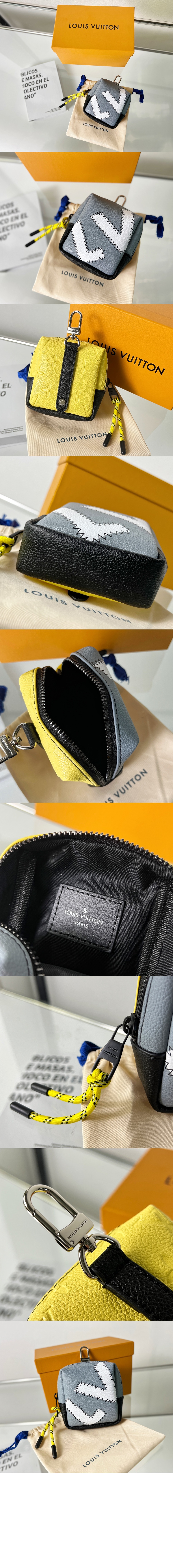 루이비통 컬러 블럭 스퀘어 백참 M00739