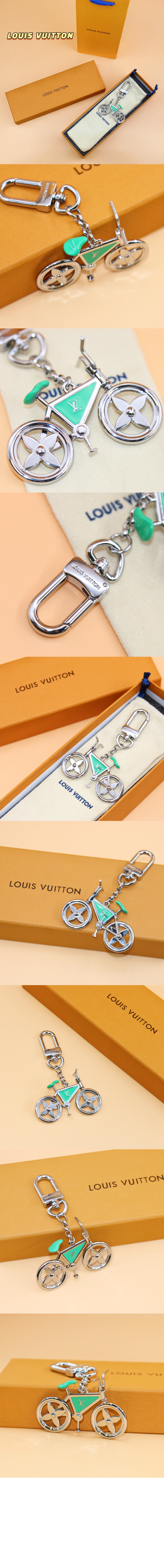 루이비통 모노그램 플라워 비쥬 삭 바이크 백 참 키 홀더 M77148
