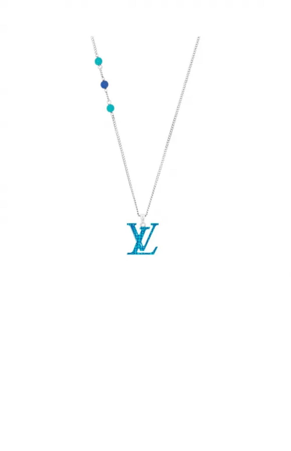 루이비통 펜던트 실버 블루 M01093