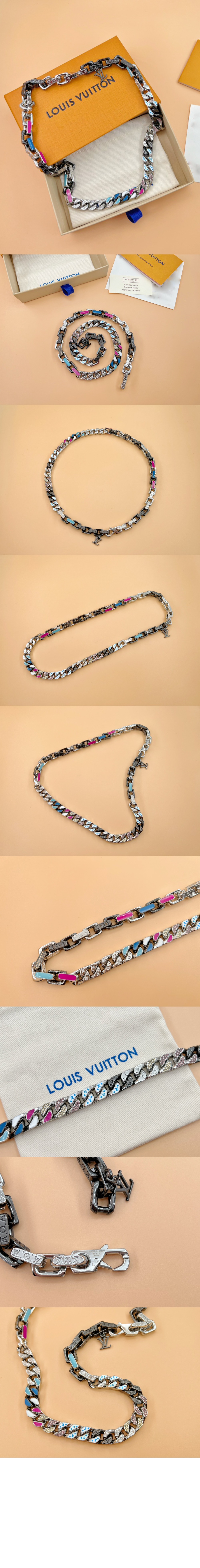 루이비통 모노그램 컬러스 체인 목걸이 M1062M