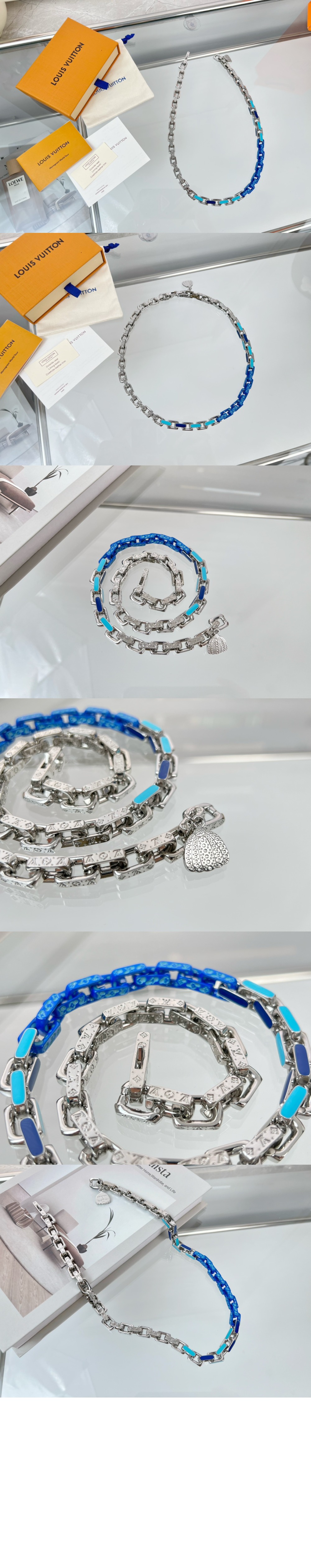 루이비통 모노그램 체인 목걸이 M01095