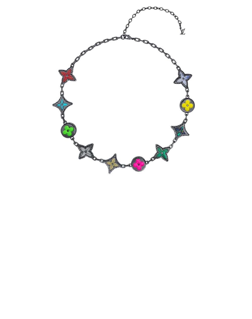 루이비통 MNG 빅 파티 목걸이 멀티컬러 M01058