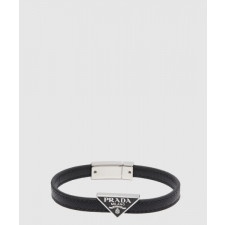 프라다 트라이앵글 로고 레더 브레이슬릿 2IB289