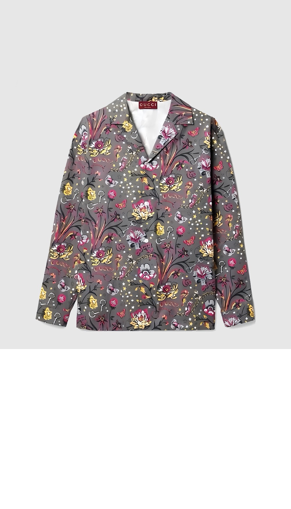 구찌 프린트 코튼 포플린 셔츠