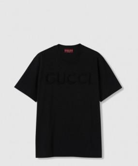 구찌 자수 코튼 저지 티셔츠