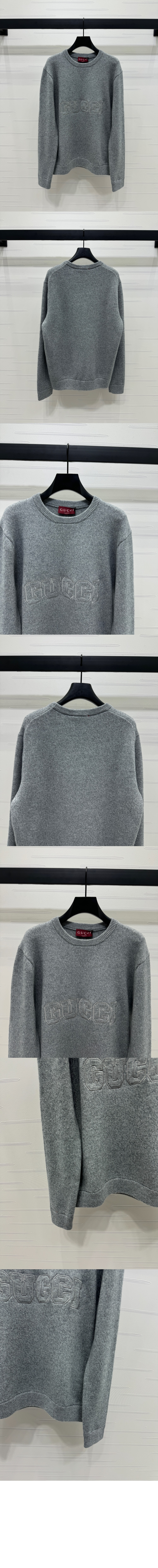 구찌 자수 장식의 울 니트 스웨터