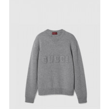 구찌 자수 장식의 울 니트 스웨터