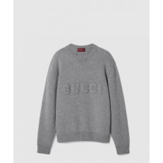 구찌 자수 장식의 울 니트 스웨터