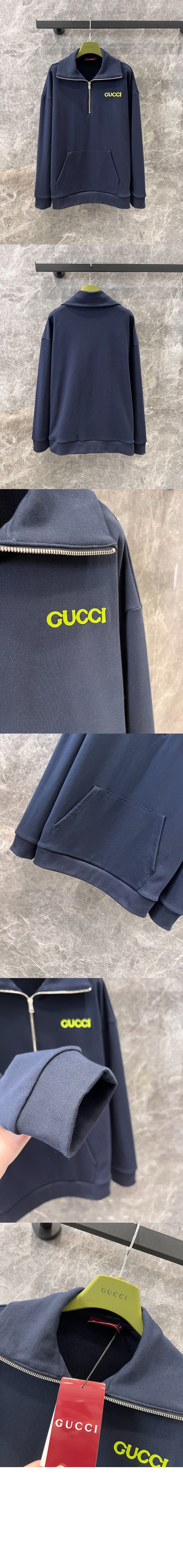 구찌 로고 프린트 면 톱