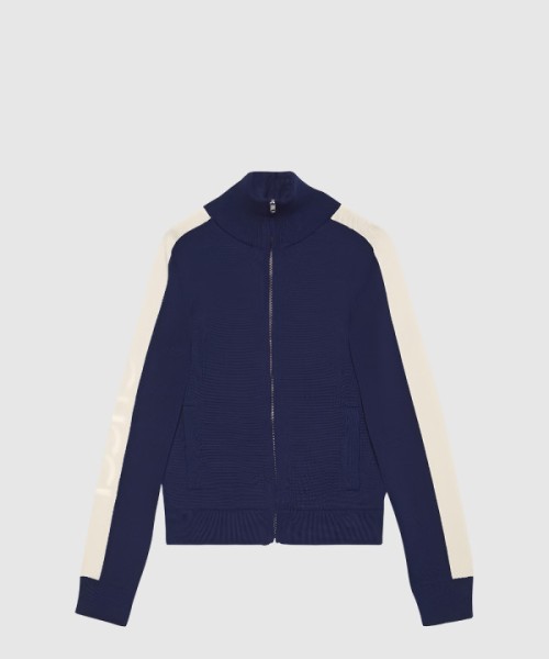 구찌 코튼 니트 지퍼 봄버 자켓