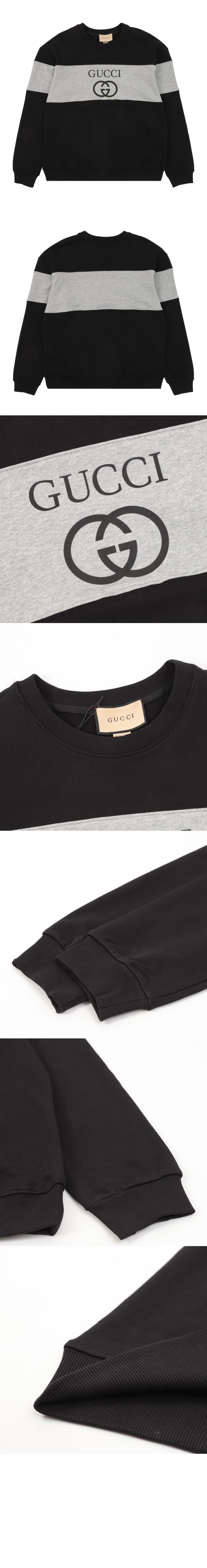 구찌 로고 프린트 면 톱