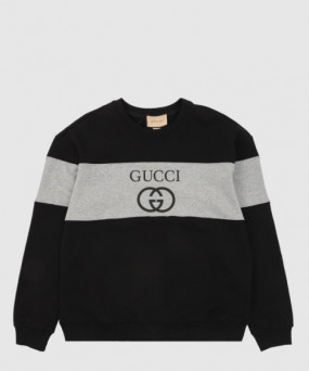 구찌 로고 프린트 면 톱