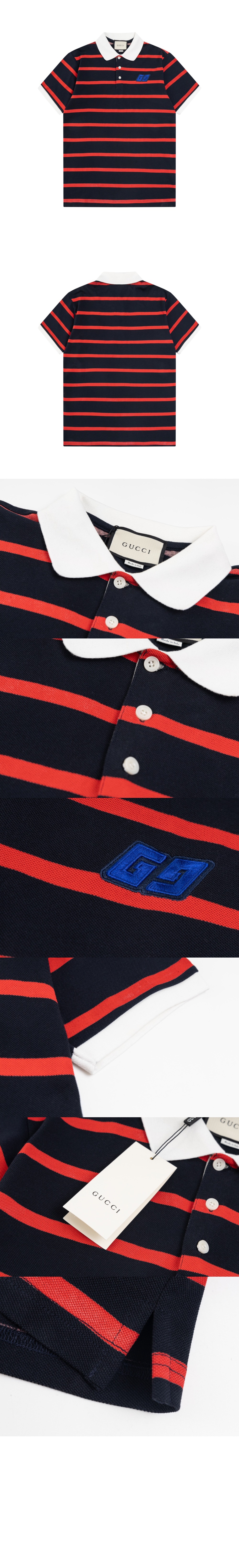 구찌 스트레치 코튼 피케 폴로