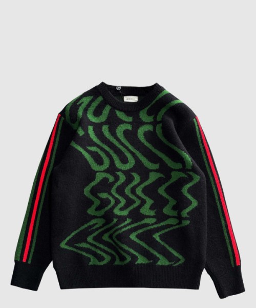 구찌 디테일 코튼 스웨터