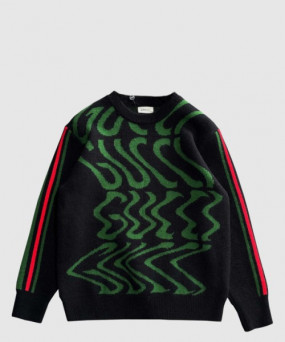 구찌 디테일 코튼 스웨터