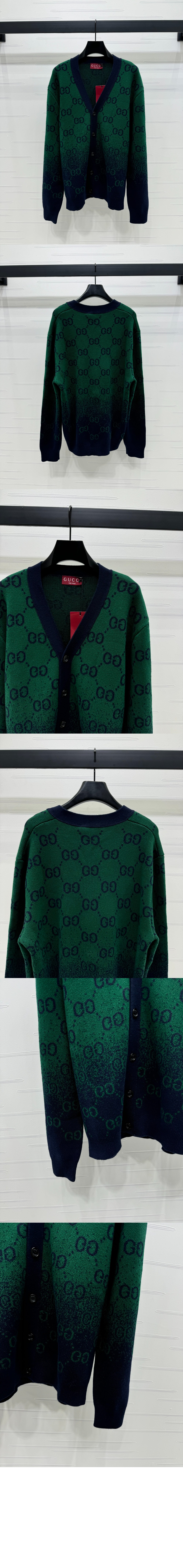 구찌 GG 그라데이션 울 자카드 가디건