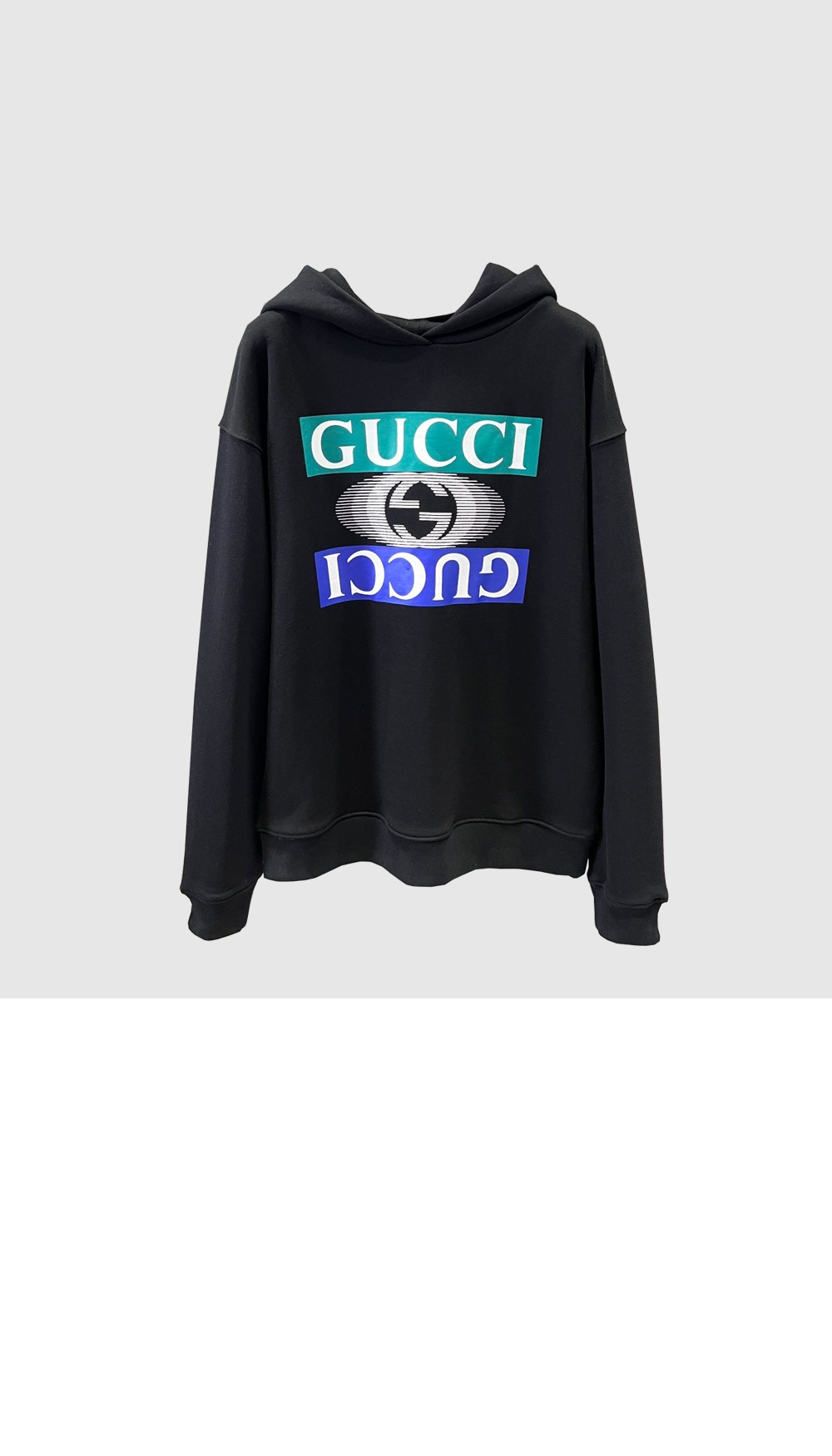 구찌 로고 프린팅 코튼 후드