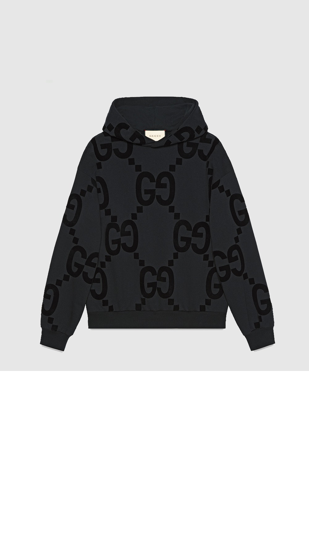 구찌 GG 플로킹 프린트 코튼 플리스 스웨트셔츠