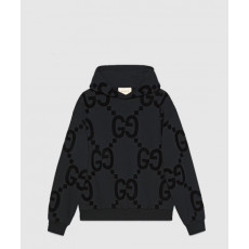 구찌 GG 플로킹 프린트 코튼 플리스 스웨트셔츠