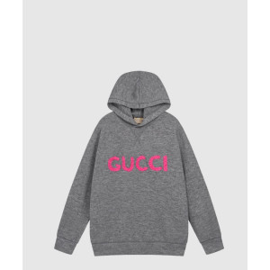 구찌 로고 엠브로이드 울 후드 스웨터