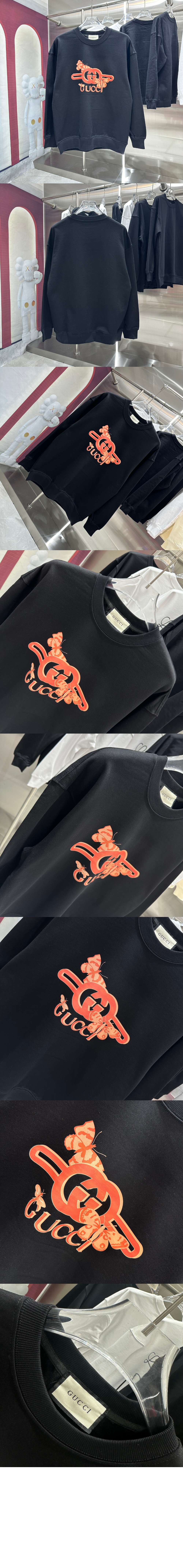 구찌 로고 프린트 면 톱