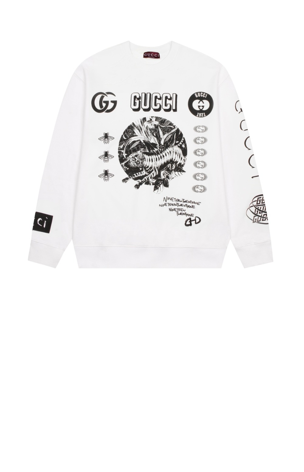 구찌 로고 엠브로더리드 맨투맨