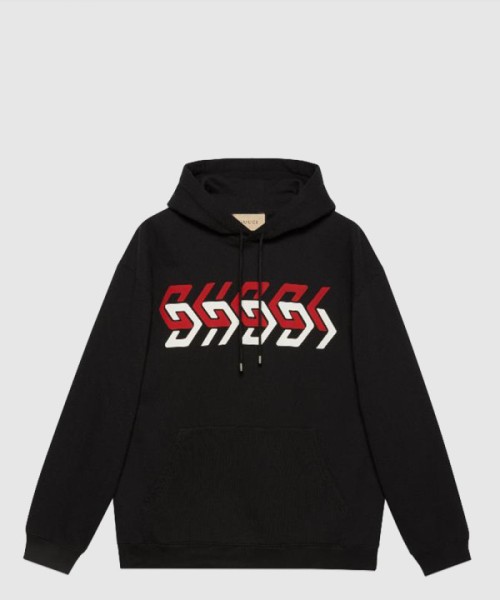 구찌 그래피티 로고 프린팅 후드 스웨트셔츠