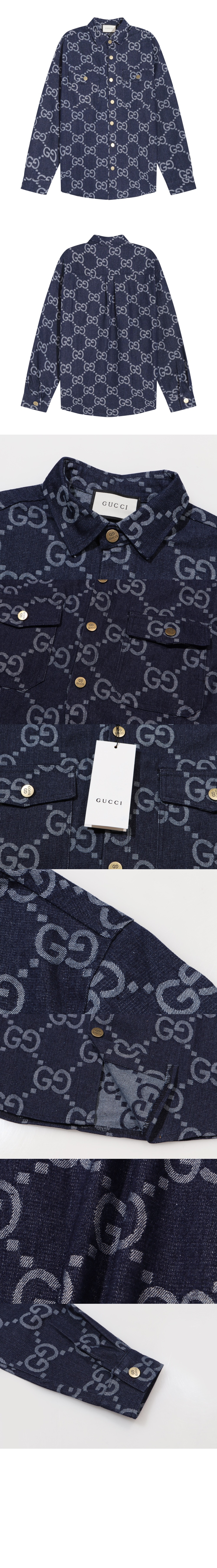 구찌 로고 프린트 셔츠 톱