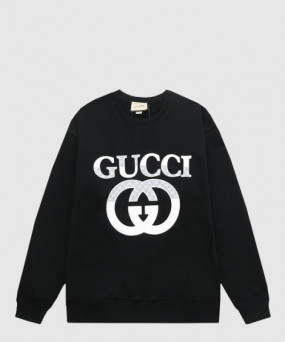 구찌 로고 프린트 면 톱