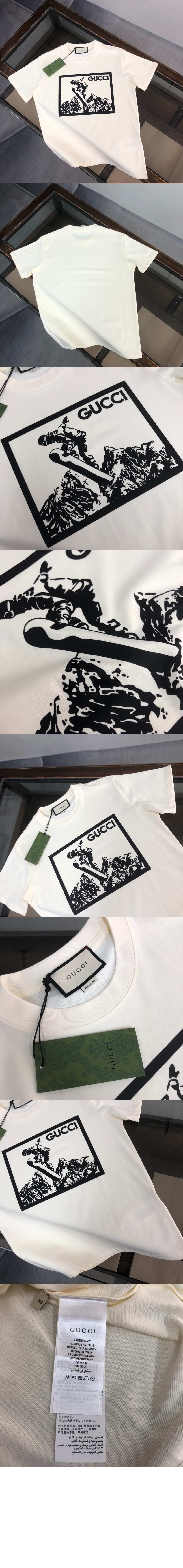 구찌 로고 프린트 반팔